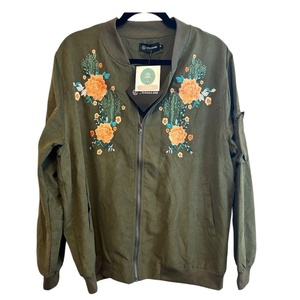 NWT Marigold Kiss Olive Embroidered Jacket XL